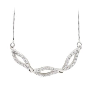 18K GARGANTILLA ORO BLANCO Y CIRCONITAS