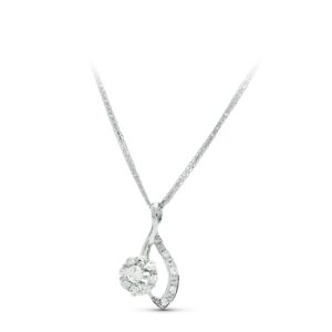 18K GARGANTILLA ORO BLANCO 45 CM JUEGO NOVIA CUAJO 22X12 MM