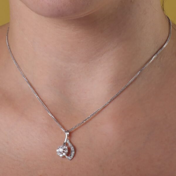 18K GARGANTILLA ORO BLANCO 45 CM JUEGO NOVIA CUAJO 22X12 MM - Imagen 2