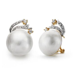 18K PENDIENTES PERLA JAPONESA 15 MM RAMA