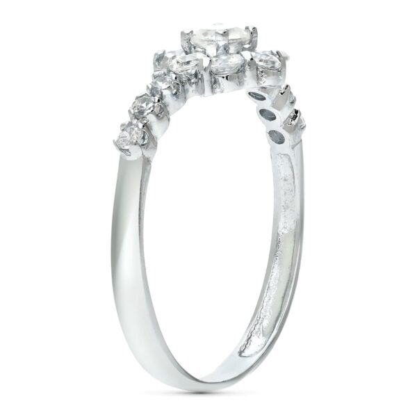 18K SORTIJA ORO BLANCO JUEGO NOVIA CUAJO CIRCONITAS - Imagen 2