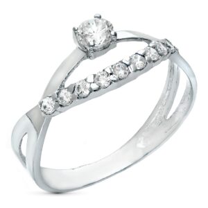 18K SORTIJA ORO BLANCO JUEGO NOVIA CIRCONITA ANCHO TOTAL 8 MM