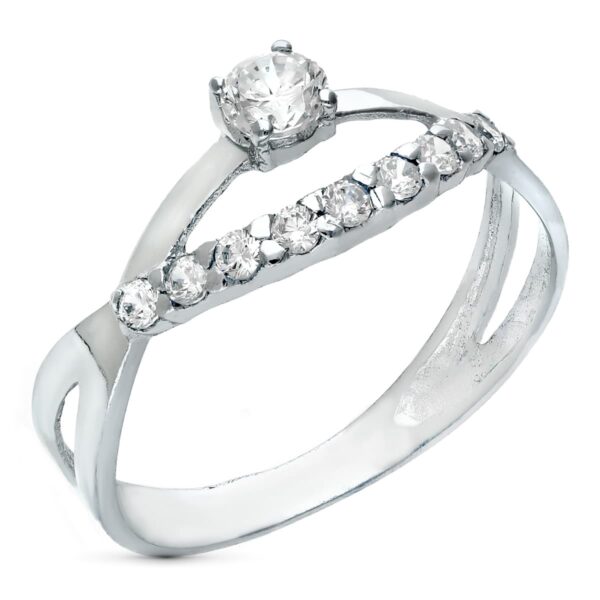 18K SORTIJA ORO BLANCO JUEGO NOVIA CIRCONITA ANCHO TOTAL 8 MM