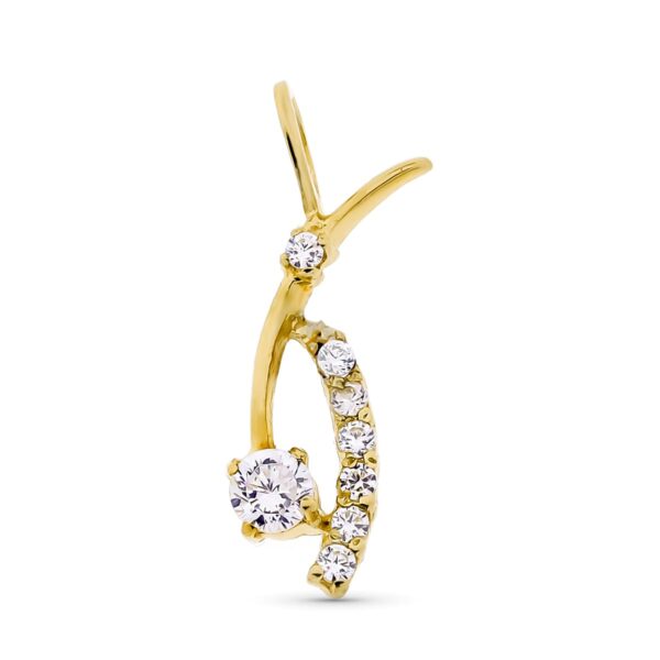18K COLGANTE ORO BLANCO JUEGO NOVIA CIRCONITAS 15X8 MM
