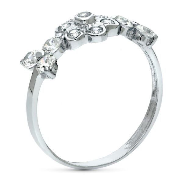 18K SORTIJA ORO BLANCO JUEGO NOVIA CIRCONITAS ANCHO 7 MM - Imagen 2