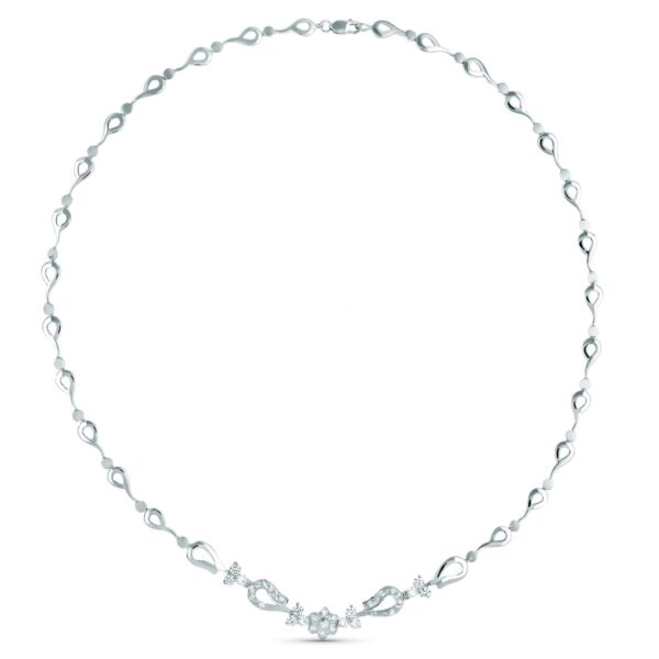 18K GARGANTILLA ORO BLANCO JUEGO NOVIA ARTICULADO 42 CM CIERRE MOSQUETON