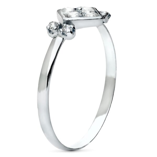 18K SORTIJA ORO BLANCO JUEGO NOVIA CIRCONITAS ANCHO 7 MM - Imagen 2