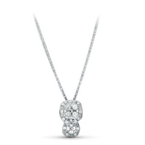 18K GARGANTILLA ORO BLANCO 42 CM JUEGO NOVIA CIRCONITAS MOTIVO 15X9 MM CIRCONITA