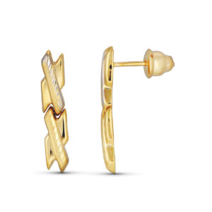 18K PENDIENTES ORO AMARILLO TALLADOS.