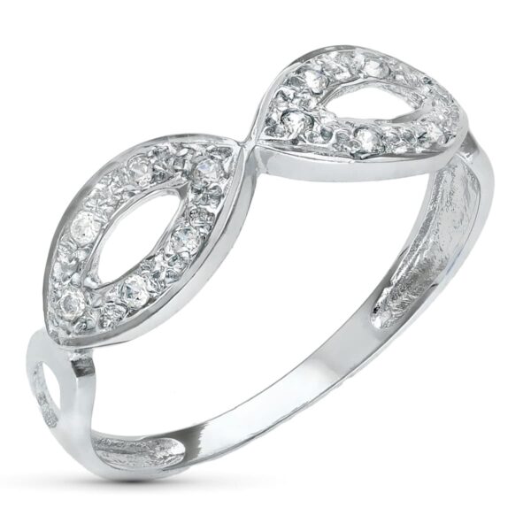 18K SORTIJA ORO BLANCO JUEGO NOVIA ANCHO 6 MM CIRCONITAS - Imagen 2