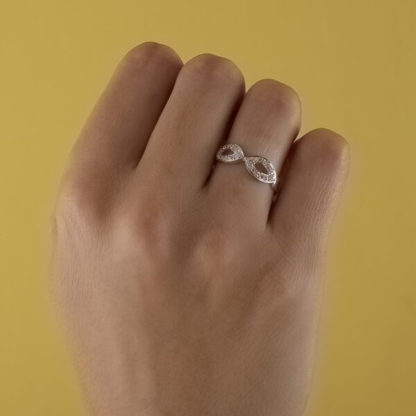 18K SORTIJA ORO BLANCO JUEGO NOVIA ANCHO 6 MM CIRCONITAS - Imagen 3