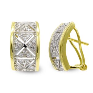 18K PENDIENTES ORO BICOLOR Y CIRCONITAS