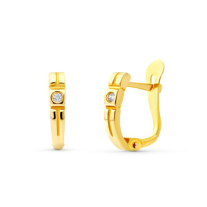 18K PENDIENTES CIRCONITAS. 10 X 2 MM.