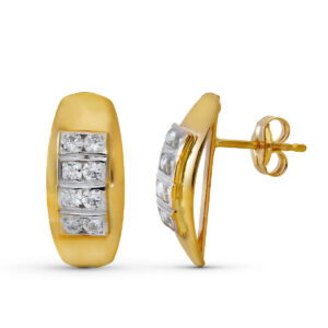 18K PENDIENTES CIRCONITAS RODIO. PRESION