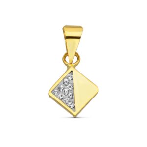 18K COLGANTE CUADRADO CIRCONITAS 10X7 MM