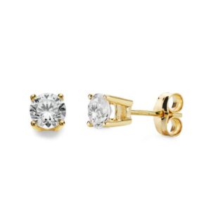 18K PENDIENTES GARRAS ORO AMARILLO 4.5X4.5 MM