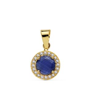 18K COLGANTE PIEDRA AZUL 9 MMCIRCONITAS