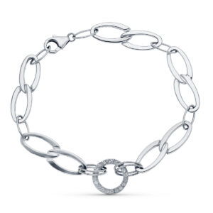 18K PULSERA ORO BLANCO 19 CM