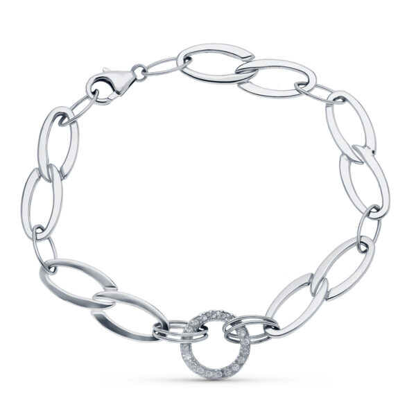 18K PULSERA ORO BLANCO 19 CM