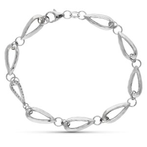 18K PULSERA ORO BLANCO CIRCONITAS 19.5 CM