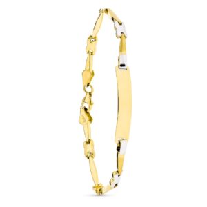 18K ESCLAVA ORO BICOLOR MATE Y BRILLO 18 CM