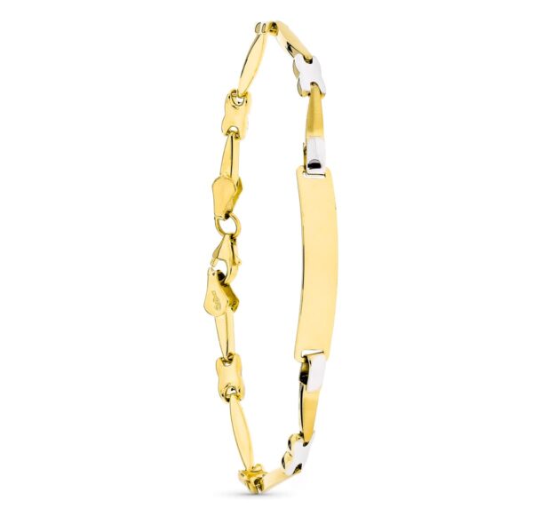 18K ESCLAVA ORO BICOLOR MATE Y BRILLO 18 CM