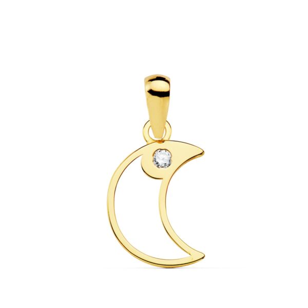 18K COLGANTE LUNA CIRCONITA 12X9 MM