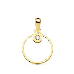 18K COLGANTE CIRCULO CIRCONITA 12 MM