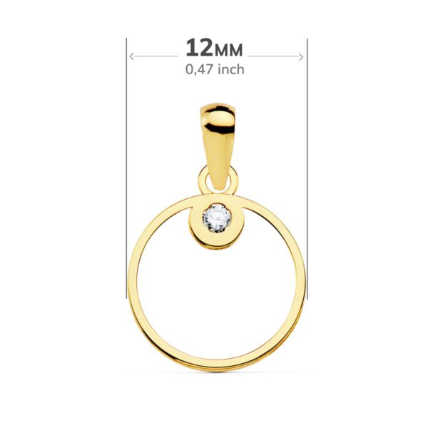 18K COLGANTE CIRCULO CIRCONITA 12 MM - Imagen 2