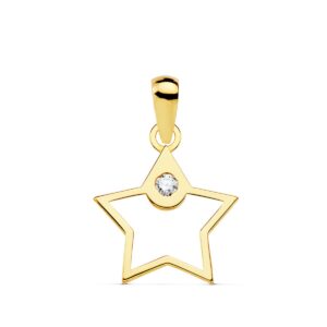 18K COLGANTE ESTRELLA CIRCONITA 12X12 MM
