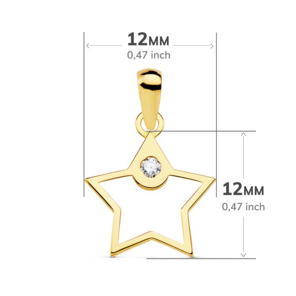 18K COLGANTE ESTRELLA CIRCONITA 12X12 MM - Imagen 2