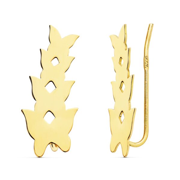 18K PENDIENTES TREPADORES 20X9 MM MARIPOSAS