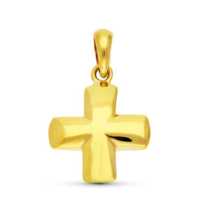 18K CRUZ MATE Y BRILLO LISA 20X16 MM