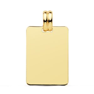 18K CHAPA ORO AMARILLO LISA EN BRILLO 24X17 MM