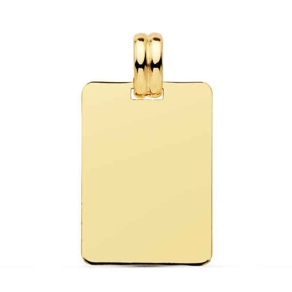18K CHAPA ORO AMARILLO LISA EN BRILLO 24X17 MM