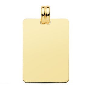 9K CHAPA LISA ORO AMARILLO 28X20 MM