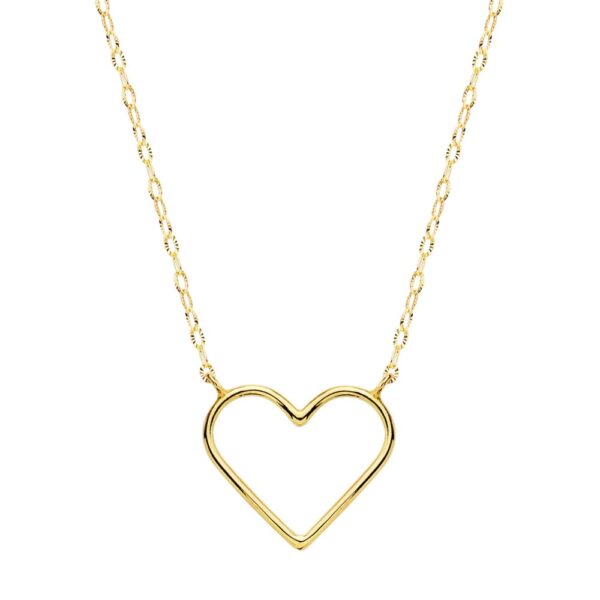 18K GARGANTILLA ORO AMARILLO CORAZONES 16 X 14 MM. 40 CM