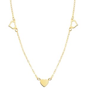 18K GARGANTILLA CORAZONES 7 X 6 MM. 40 CM.