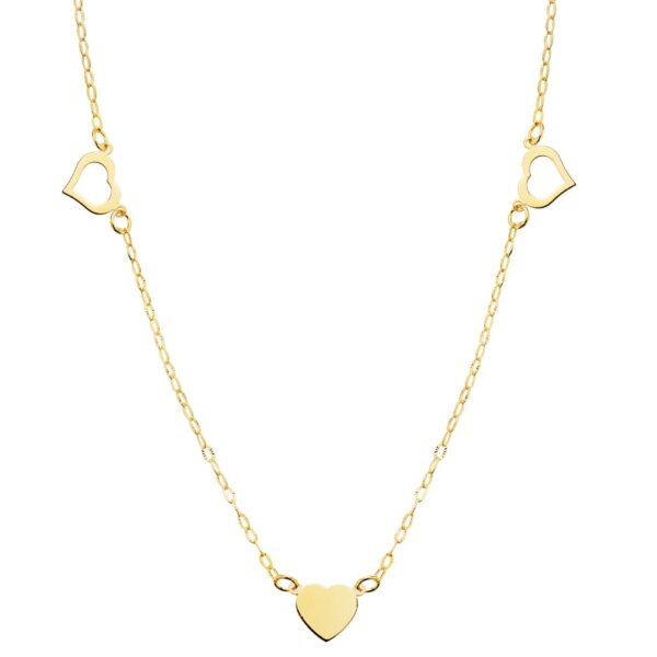 18K GARGANTILLA CORAZONES 7 X 6 MM. 40 CM.