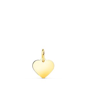 18K COLGANTE CHAPA  CORAZON LISO EN BRILLO 10X10 MM