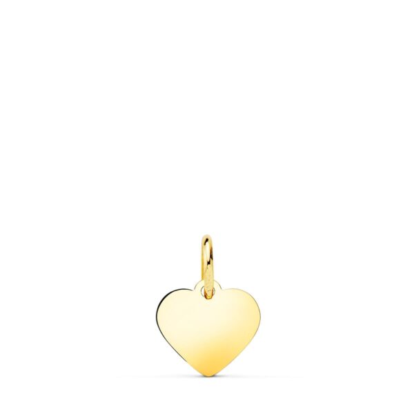 18K COLGANTE CHAPA  CORAZON LISO EN BRILLO 10X10 MM