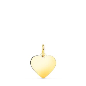 18K CHAPA CORAZON LISO EN BRILLO 12X12 MM