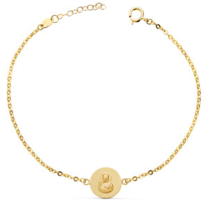 18K PULSERA ORO AMARILLO ESCAPULARIO ORO AMARILLO 12 MM.  LARGO: 18 2 CM