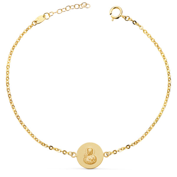 18K PULSERA ORO AMARILLO ESCAPULARIO ORO AMARILLO 12 MM.  LARGO: 18 2 CM