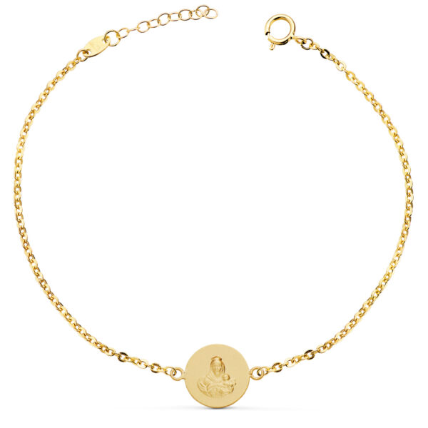 18K PULSERA ORO AMARILLO ESCAPULARIO ORO AMARILLO 12 MM.  LARGO: 18 2 CM - Imagen 2