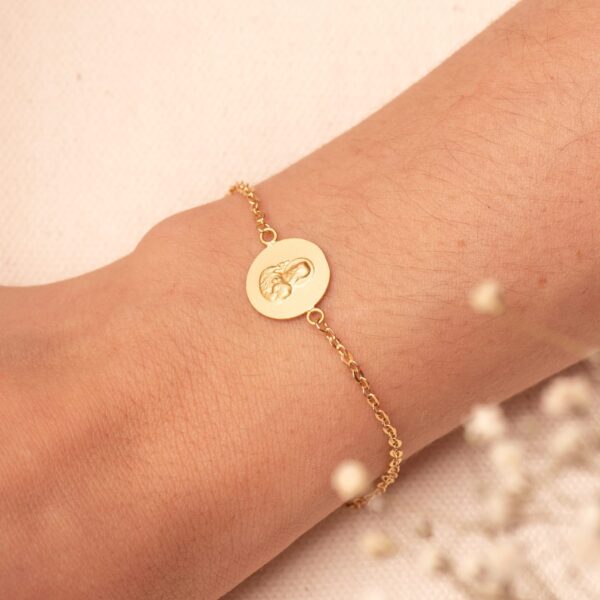 18K PULSERA ORO AMARILLO ESCAPULARIO ORO AMARILLO 12 MM.  LARGO: 18 2 CM - Imagen 3