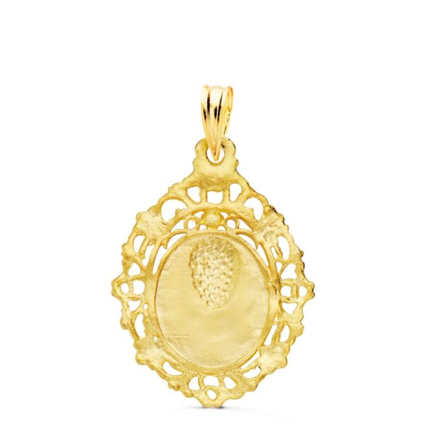 18K MEDALLA VIRGEN DE LA MACARENA CERCO FILIGRANA 27X20 MM - Imagen 2