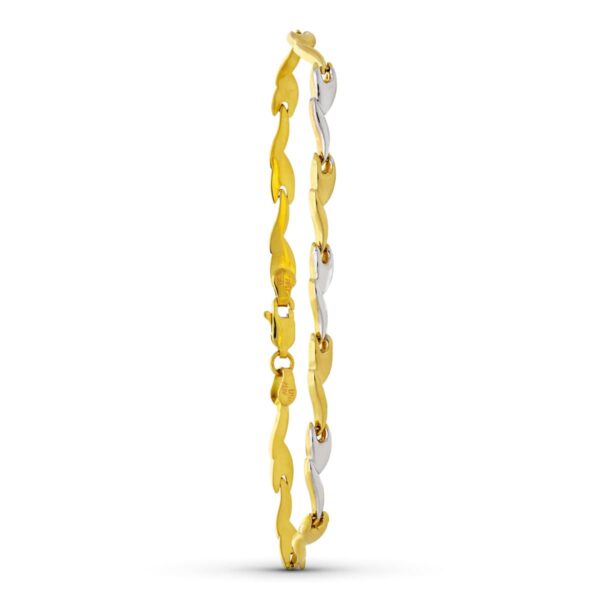 18K PULSERA ORO BICOLOR ESTAMPACION