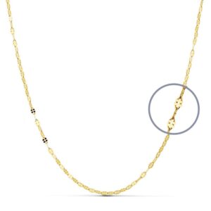 18K CADENA MACIZA DIAMANTADA MACIZA 50 CM 2 MM