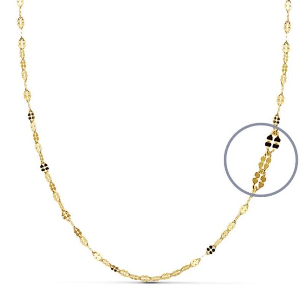 18K CADENA MACIZA DIAMANTADA 40 CMX1.5.